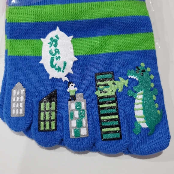 Lot of 3 pairs 5 finger Socks Sox Sushi Godzilla Boy Diver MIX - Picture 7 of 16